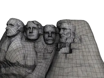 Mount Rushmore Low Poly Low-poly 3D model