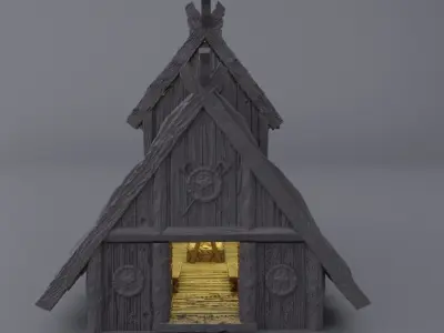 Viking Meadhouse Tabletop Terrain 28 mm 3D print model