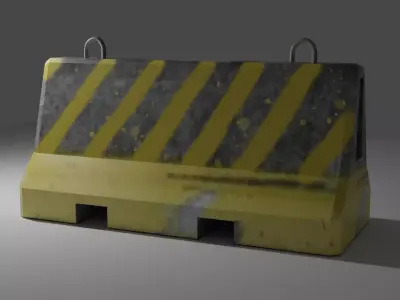 Road block Low-poly 3D model shop