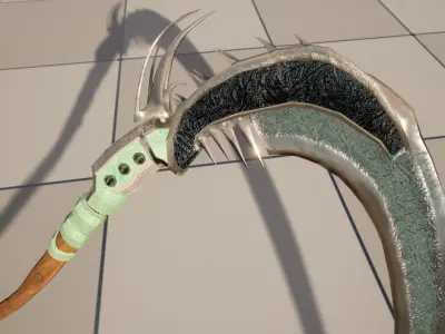 Superfuntimes Fantasy  Jade Python Scythe Low-poly 3D model