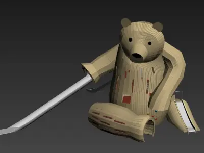 Custom Design Non-standard wooden Bear Theme Playground 3D model