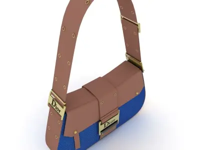Dior Street Chic Bag Brown Jeans 3D model