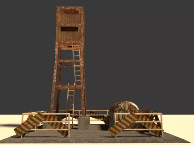 Industrial Filter Tank Low-poly 3D model