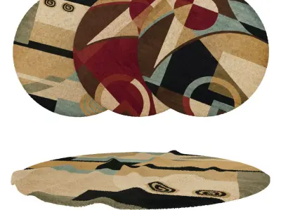 Round Rug Set 282 3D model