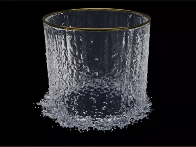 High Quality - Waterfall Fountain 3D Animation Low-poly 3D model