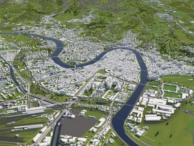 Verona Italy 50x50km 3D City Map 3D model