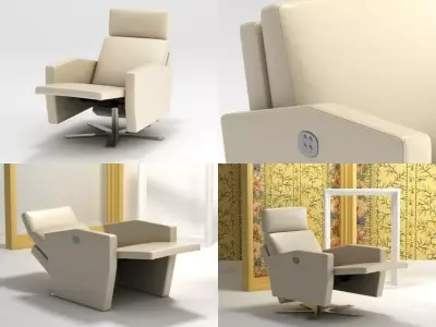 Lenis swivel recliner chair 3D model