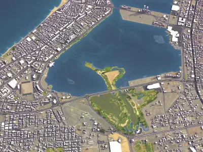 Ras al-Khaimah - 3D City Model Low-poly 3D model