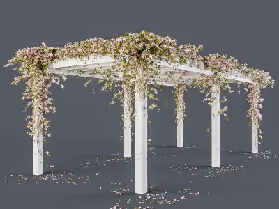 Pergola with flowers 3D model