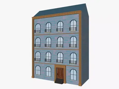 Cartoon Building 6 Low-poly 3D model