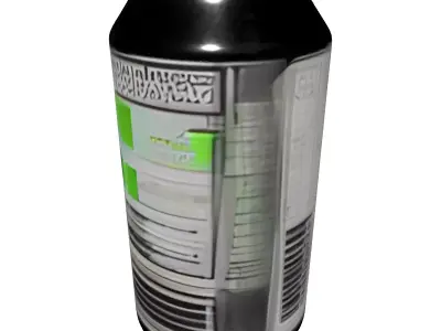 Aluminum Beverage Can with Glowing Label Low-poly 3D model