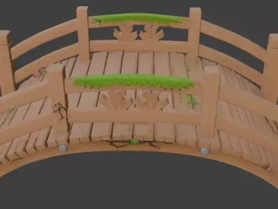 wooden bridge 3d model 3D model
