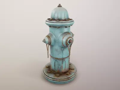 Fire Hydrant PBR Game Ready Low-poly 3D model