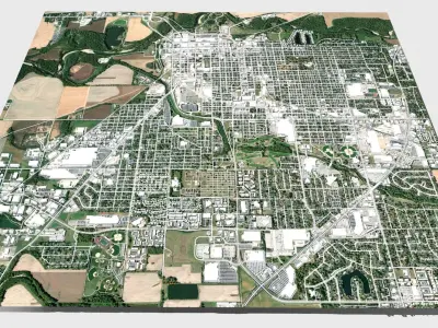 Cityscape Columbus Ohio United States  3D model