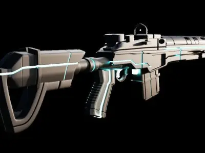 Sci Fi Weapon Low-poly 3D model