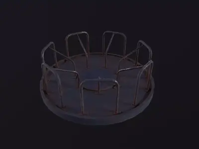 Soviet Merry Go Round Low-poly 3D model