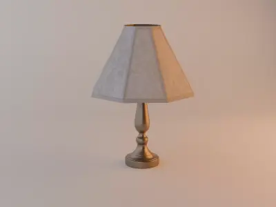 Table Lamp with Fabric Lampshade 5 textures Low-poly 3D model