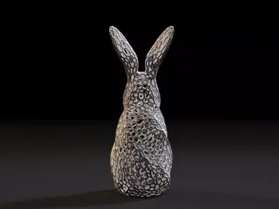 Rabbit figurine Voronoi 3D print model
