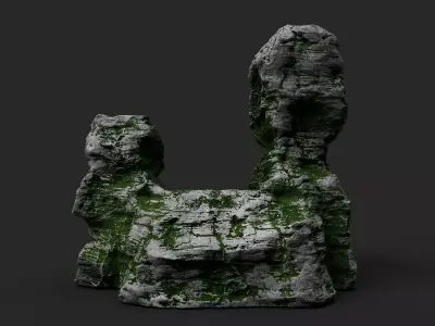 Mossy Cliff Rock 23-9 Low-poly 3D model