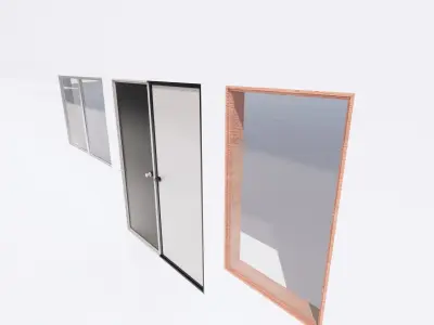 Door or window - Possibility to add side by side - Revit Family  Free low-poly 3D model