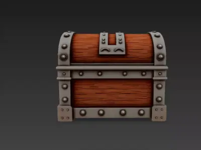 Game-Ready Wooden Treasure Chest2 Low-poly 3D model