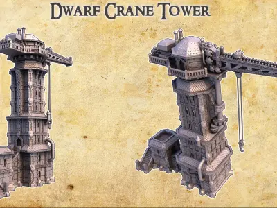 Dwarf Crane Tower  Tabletop Terrain 28MM  3D print model