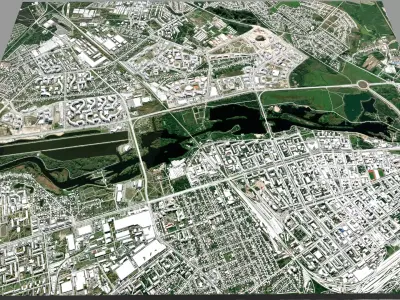 Cityscape Brest Belarus 3D model