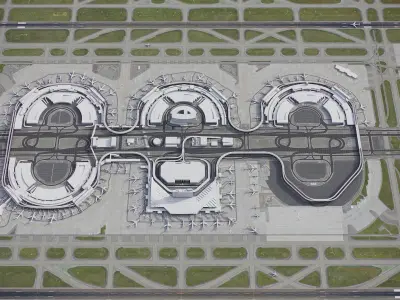 Dallas - Fort Worth Airport Low-poly 3D model