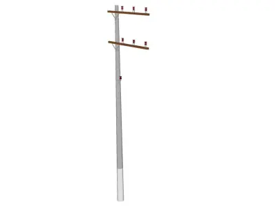 Concrete Lamp Post - Light Pole - Light Post - Street Light 33 3D model