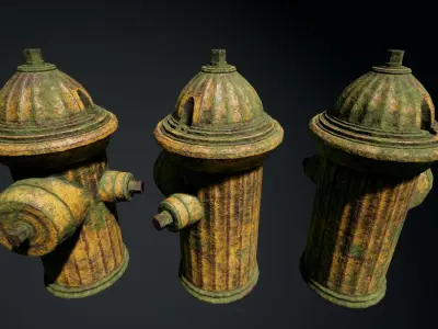 Fire hydrant Low-poly 3D model 33
