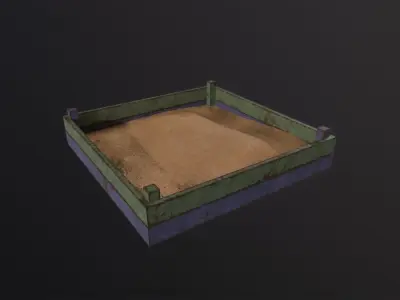 Soviet Oldschool Sandbox 3D Model Low-poly 3D model