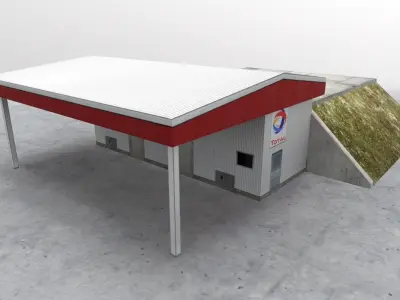 LKKV Fuel Station Low-poly 3D model