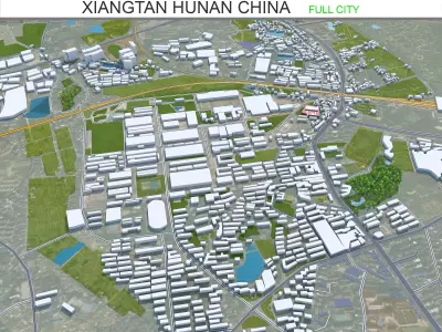 Xiangtan Hunan China 35km Low-poly 3D model