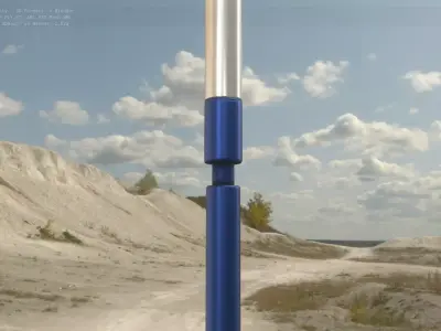 Street Light 10 Blue Low-Poly 600mm Low-poly 3D model