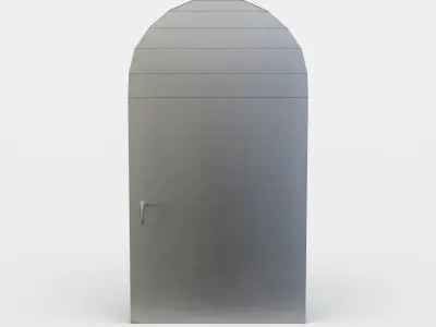 Window arched door with glass windows Low-poly 3D model