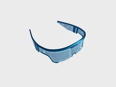 SciFi Glasses Visor 01 Blue - Character Design Fashion Low-poly 3D model
