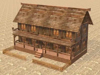Medieval house fourteen 17 Low-poly 3D model