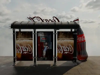 coca cola bus station 3D model