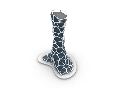 Organic SciFi Skyscraper 3D model