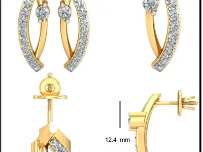 Solitaire Earrings 3D print model