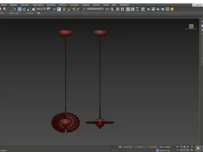 PHOENIX two gold and glass pendant lights Low-poly 3D model