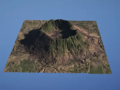 Landscape Environment Volcano Snow 07 Low-poly 3D model
