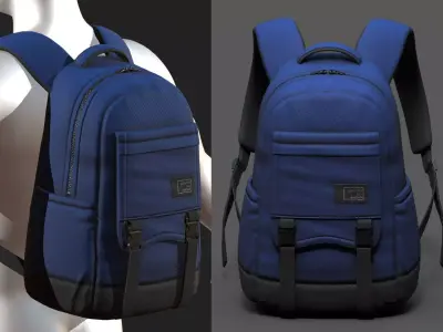Backpack Camping bag baggage  Low-poly 3D model