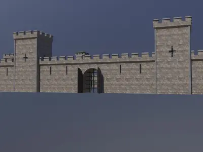 Modular Castle Kit Exterior and Interior 50 parts Low-poly 3D model