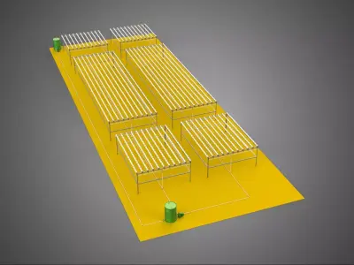 FIELD GARDEN LAYOUT AEROPONIC HYDROPONIC PLANT CROP FARM FACTORY 3D model