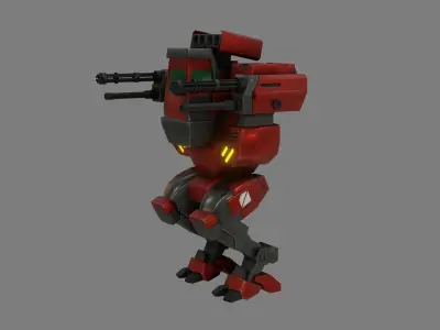 SF Light Weight Mech - Low Poly - Game Ready - PBR Low-poly 3D model