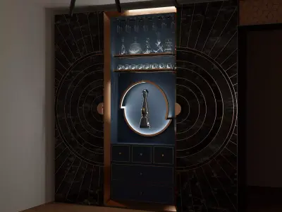 trunk bar with door 3D model