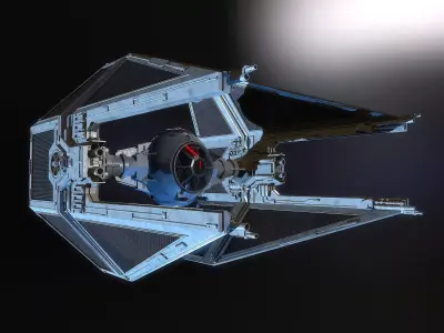 TIE interceptor Star Wars 3D model