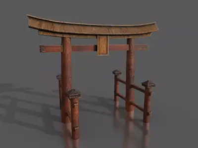 Japanese Torii Gate Low-poly 3D model Low-poly 3D model