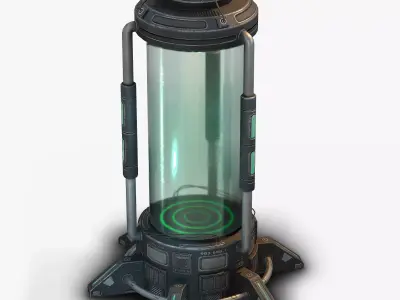 Sci Fi Cryopod Low Poly Low-poly 3D model
